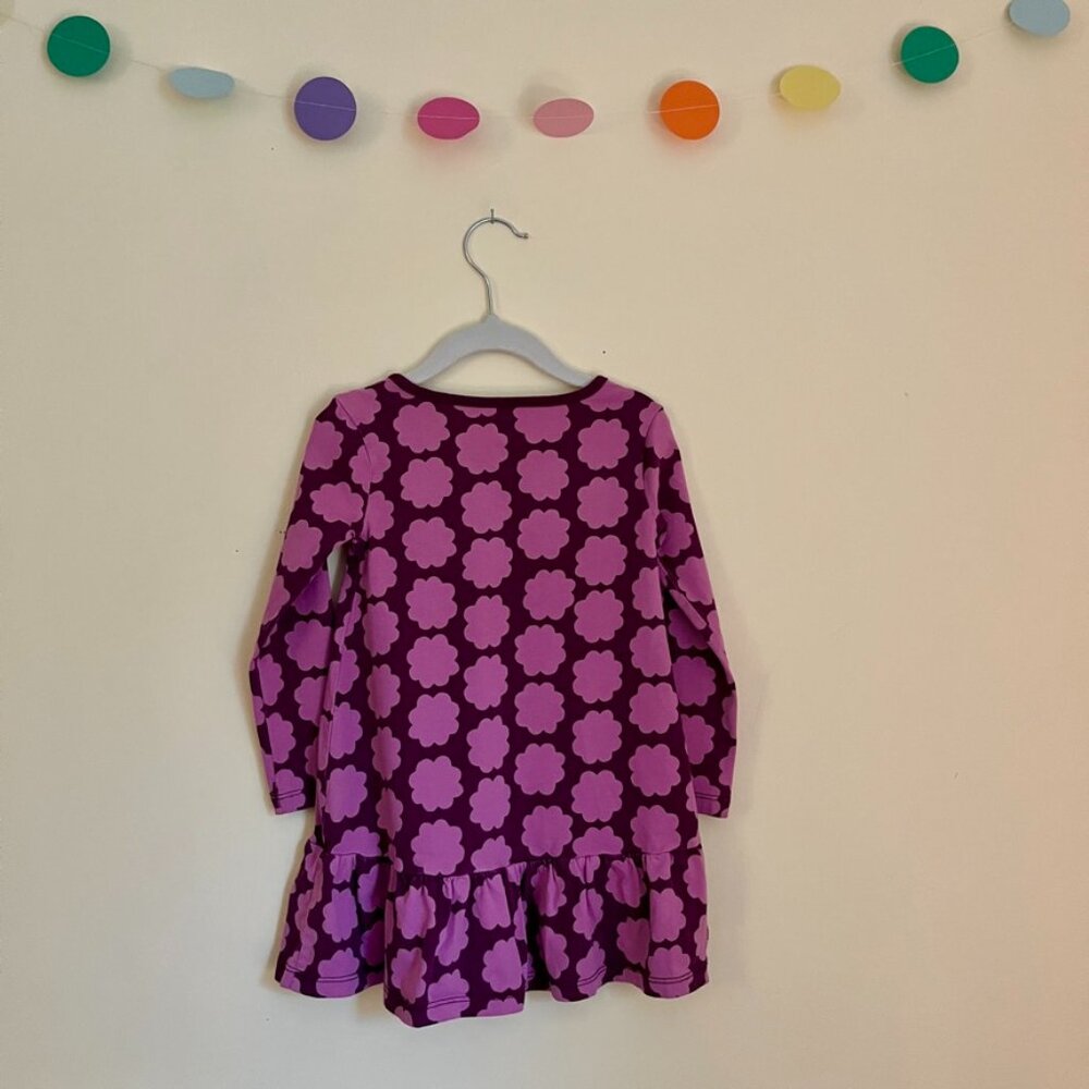 Purple Floral Ruffle Hem Dress- Tea Collection - Size 3